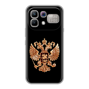 Силиконовый чехол на Infinix Note 60 Pro с принтом Герб России золотой
