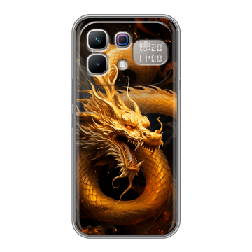 Силиконовый чехол на Infinix Note 60 Pro с принтом Золотой дракон