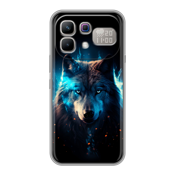 Силиконовый чехол на Infinix Note 60 Pro с принтом Волк ночной Силиконовый чехол на Infinix Note 60 Pro с принтом Волк ночной