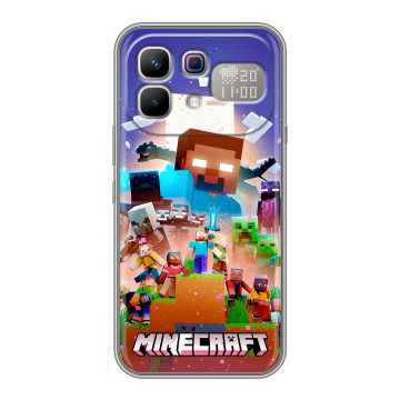 Силиконовый чехол на Infinix Note 60 Pro с принтом Майнкрафт Minecraft