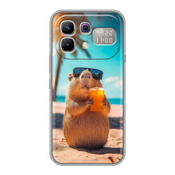 Силиконовый чехол на Infinix Note 60 Pro с принтом Капибара Силиконовый чехол на Infinix Note 60 Pro с принтом Капибара