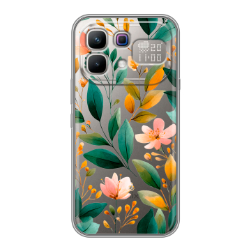 Силиконовый чехол на Infinix Note 60 Pro с принтом Цветы паттерн