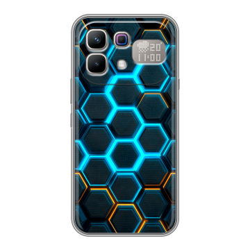 Силиконовый чехол на Infinix Note 60 Pro с принтом Неоновые соты