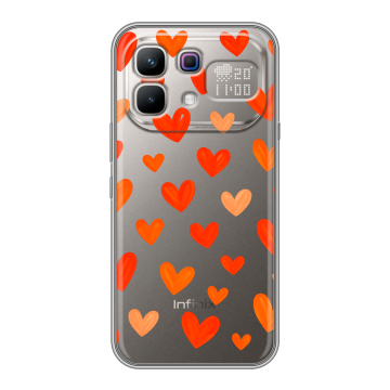 Силиконовый чехол на Infinix Note 60 Pro с принтом Сердечки