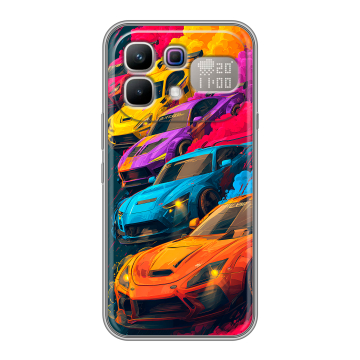 Силиконовый чехол на Infinix Note 60 Pro с принтом Тачки