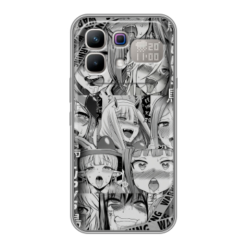 Силиконовый чехол на Infinix Note 60 Pro с принтом Ahegao Ахегао Аниме