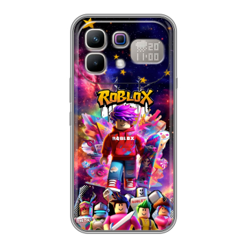 Силиконовый чехол на Infinix Note 60 Pro с принтом Roblox Роблокс