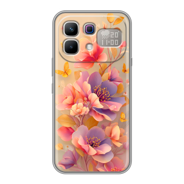 Силиконовый чехол на Infinix Note 60 Pro с принтом Цветы и бабочки