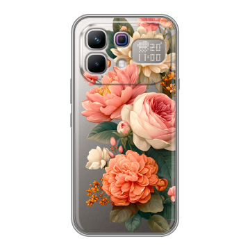 Силиконовый чехол на Infinix Note 60 Pro с принтом цветы