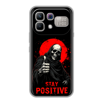 Силиконовый чехол на Infinix Note 60 Pro с принтом смешной скелет