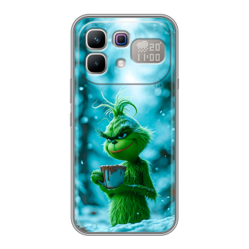 Силиконовый чехол на Infinix Note 60 Pro с принтом Новый год гринч
