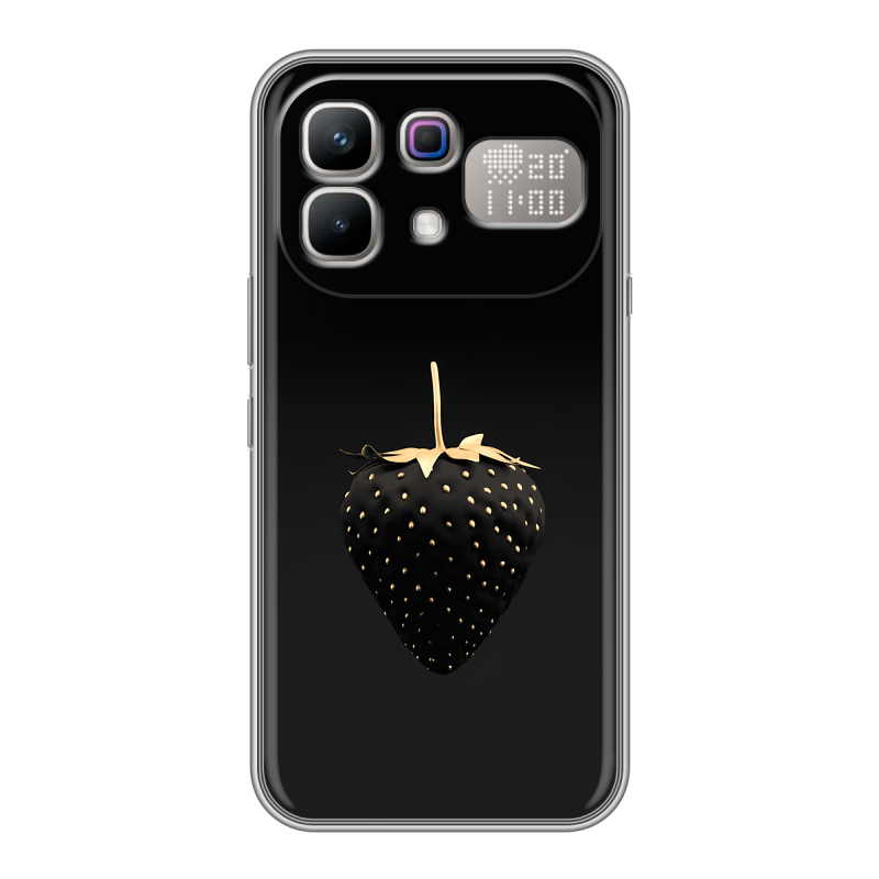 Силиконовый чехол на Infinix Note 60 Pro с принтом Черная клубника Силиконовый чехол на Infinix Note 60 Pro с принтом Черная клубника
