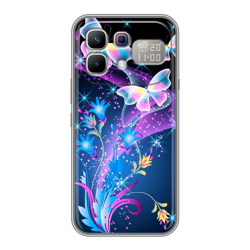 Силиконовый чехол на Infinix Note 60 Pro с принтом Бабочки Силиконовый чехол на Infinix Note 60 Pro с принтом Бабочки