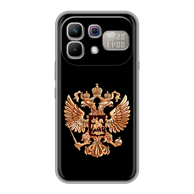 Силиконовый чехол на Infinix Note 60 Pro с принтом Герб России золотой Силиконовый чехол на Infinix Note 60 Pro с принтом Герб России золотой