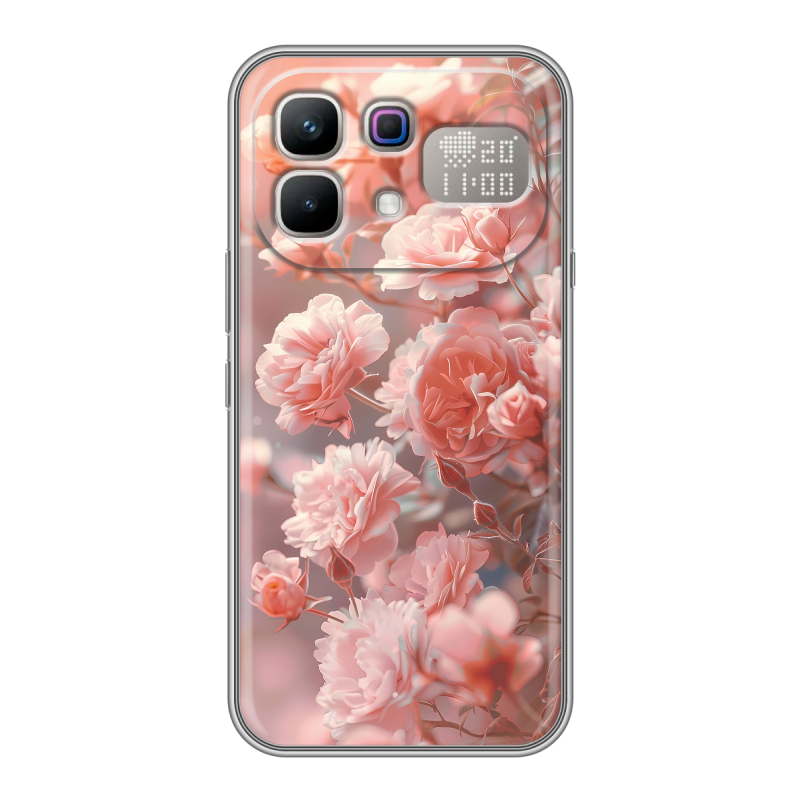 Силиконовый чехол на Infinix Note 60 Pro с принтом Розовые розы Силиконовый чехол на Infinix Note 60 Pro с принтом Розовые розы