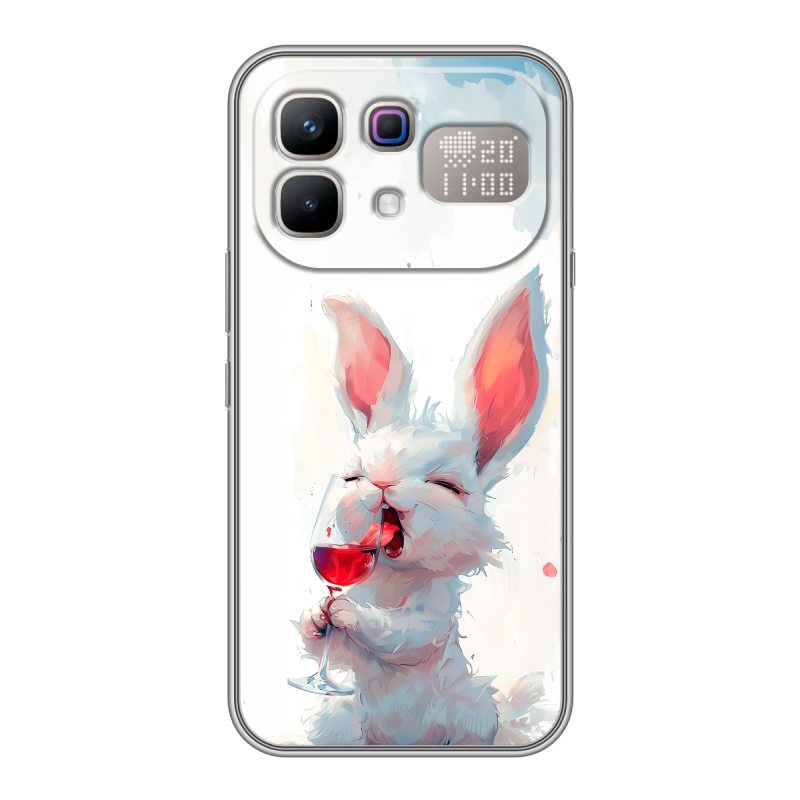 Силиконовый чехол на Infinix Note 60 Pro с принтом кролик зайчик Силиконовый чехол на Infinix Note 60 Pro с принтом кролик зайчик