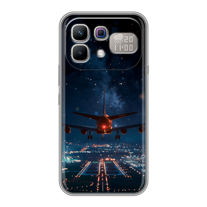 Силиконовый чехол на Infinix Note 60 Pro с принтом самолет Силиконовый чехол на Infinix Note 60 Pro с принтом самолет