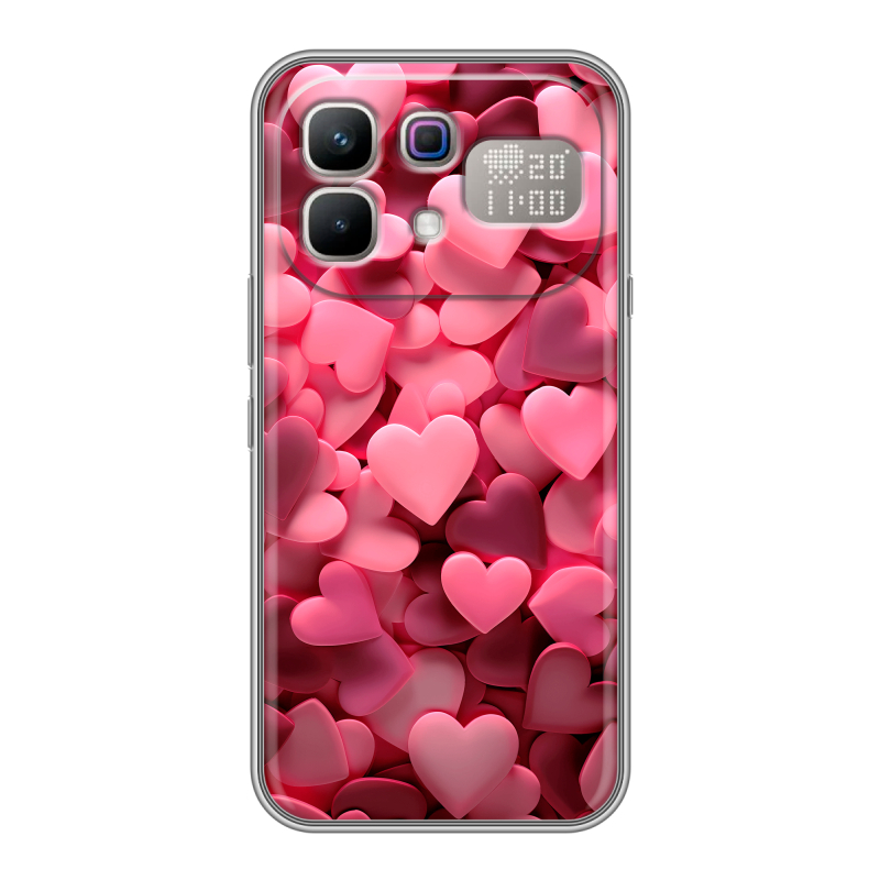 Силиконовый чехол на Infinix Note 60 Pro с принтом розовые сердечки Силиконовый чехол на Infinix Note 60 Pro с принтом розовые сердечки