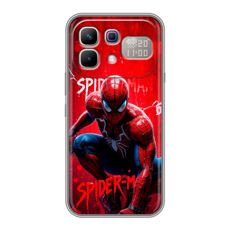 Силиконовый чехол на Infinix Note 60 Pro с принтом Spiderman Человек паук Силиконовый чехол на Infinix Note 60 Pro с принтом Spiderman Человек паук