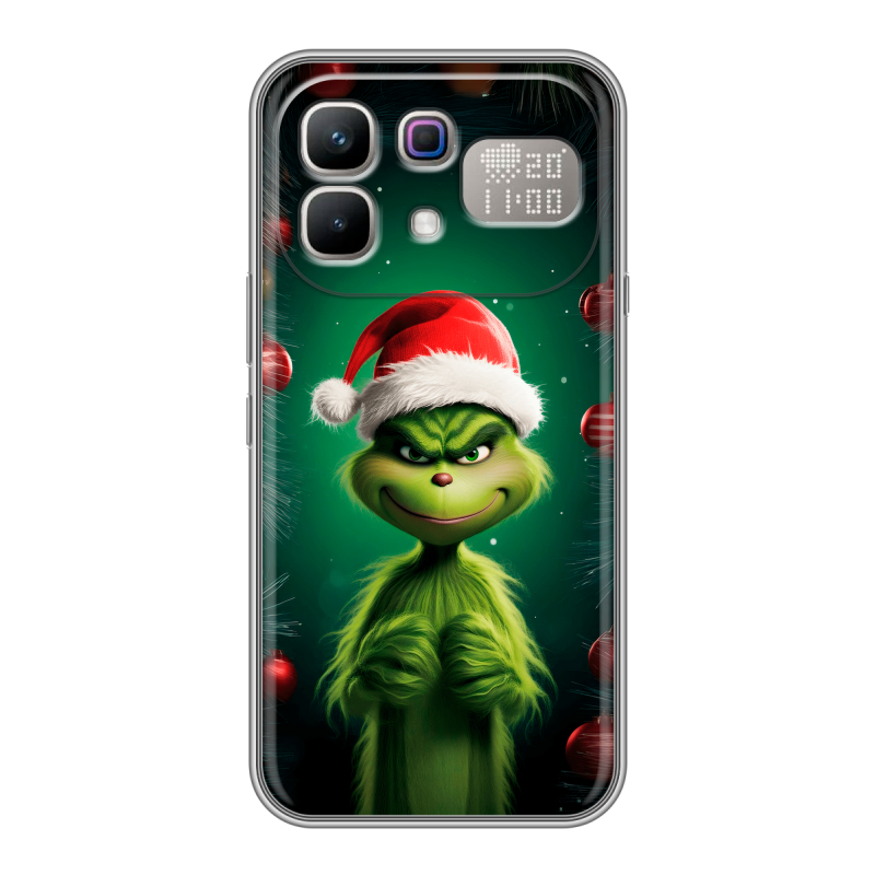 Силиконовый чехол на Infinix Note 60 Pro с принтом Гринч Новый год Рождество Силиконовый чехол на Infinix Note 60 Pro с принтом Гринч Новый год Рождество
