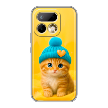 Силиконовый чехол на Realme 16 Pro с принтом Котенок в шапке Силиконовый чехол на Realme 16 Pro с принтом Котенок в шапке