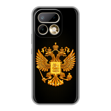 Силиконовый чехол на Realme 16 Pro с принтом Герб России желтый