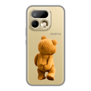 Силиконовый чехол на Realme 16 Pro с принтом Медведь