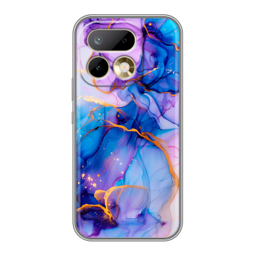 Силиконовый чехол на Realme 16 Pro с принтом синий мрамор