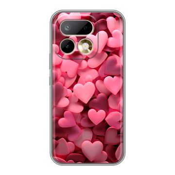 Силиконовый чехол на Realme 16 Pro с принтом розовые сердечки