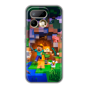 Силиконовый чехол на Realme 16 Pro с принтом Майнкрафт Minecraft Силиконовый чехол на Realme 16 Pro с принтом Майнкрафт Minecraft