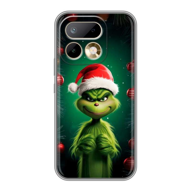 Силиконовый чехол на Realme 16 Pro с принтом Гринч Новый год Рождество Силиконовый чехол на Realme 16 Pro с принтом Гринч Новый год Рождество