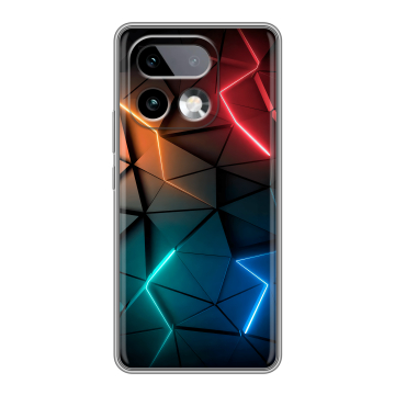Силиконовый чехол на Realme 16 Pro Plus с принтом Абстракция неон