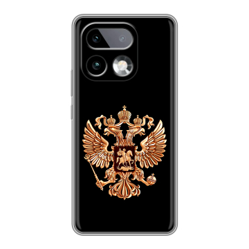 Силиконовый чехол на Realme 16 Pro Plus с принтом Герб России золотой