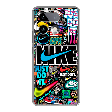 Силиконовый чехол на Realme 16 Pro Plus с принтом найк nike черный