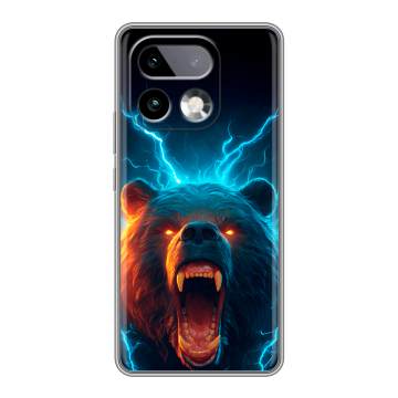 Силиконовый чехол на Realme 16 Pro Plus с принтом Медведь Силиконовый чехол на Realme 16 Pro Plus с принтом Медведь