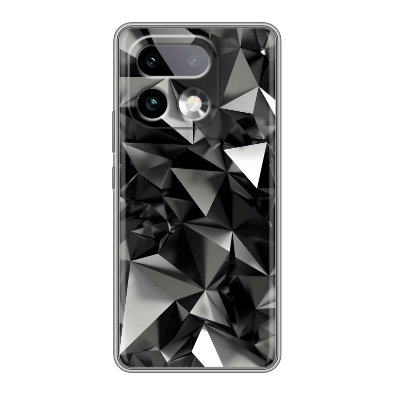 Силиконовый чехол на Realme 16 Pro Plus с принтом Черные кристаллы Силиконовый чехол на Realme 16 Pro Plus с принтом Черные кристаллы