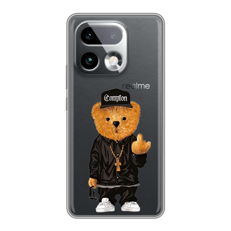 Силиконовый чехол на Realme 16 Pro Plus с принтом Мишка Силиконовый чехол на Realme 16 Pro Plus с принтом Мишка