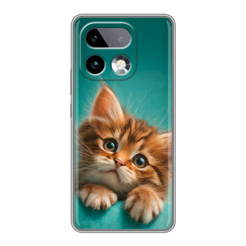 Силиконовый чехол на Realme 16 Pro Plus с принтом котенок Силиконовый чехол на Realme 16 Pro Plus с принтом котенок