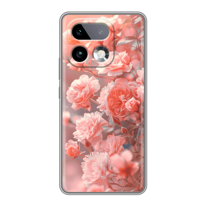 Силиконовый чехол на Realme 16 Pro Plus с принтом Розы цветы Силиконовый чехол на Realme 16 Pro Plus с принтом Розы цветы