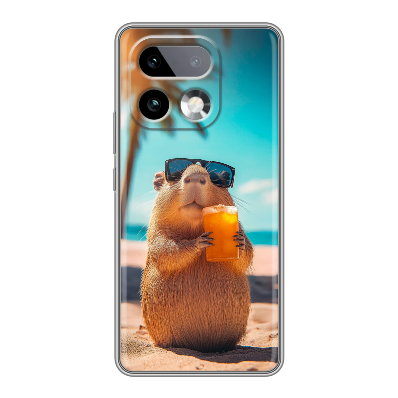 Силиконовый чехол на Realme 16 Pro Plus с принтом Капибара Силиконовый чехол на Realme 16 Pro Plus с принтом Капибара