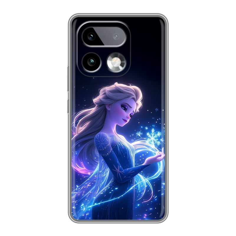 Силиконовый чехол на Realme 16 Pro Plus с принтом Холодное сердце Frozen Силиконовый чехол на Realme 16 Pro Plus с принтом Холодное сердце Frozen