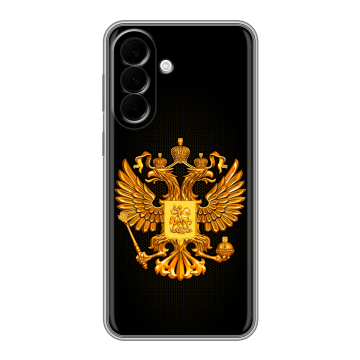 Силиконовый чехол на Samsung Galaxy A37 с принтом Герб России желтый Силиконовый чехол на Samsung Galaxy A37 с принтом Герб России желтый