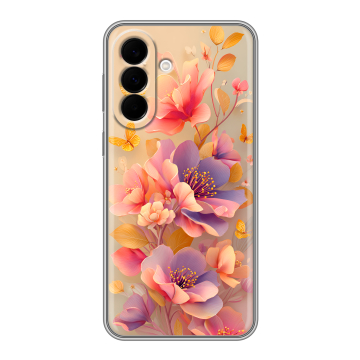 Силиконовый чехол на Samsung Galaxy A37 с принтом Цветы и бабочки Силиконовый чехол на Samsung Galaxy A37 с принтом Цветы и бабочки