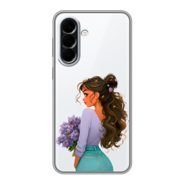 Силиконовый чехол на Samsung Galaxy A37 с принтом девушка цветы Силиконовый чехол на Samsung Galaxy A37 с принтом девушка цветы
