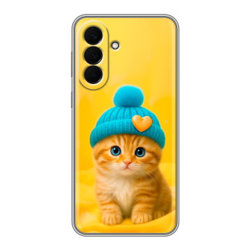 Силиконовый чехол на Samsung Galaxy A57 с принтом Котенок в шапке Силиконовый чехол на Samsung Galaxy A57 с принтом Котенок в шапке