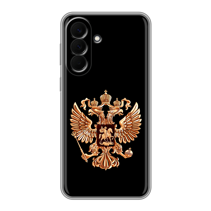 Силиконовый чехол на Samsung Galaxy A57 с принтом Герб России золотой Силиконовый чехол на Samsung Galaxy A57 с принтом Герб России золотой