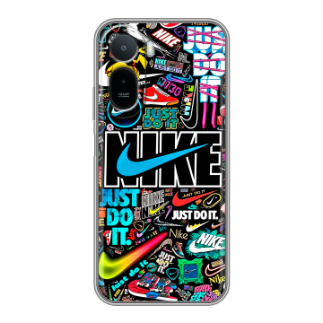 Силиконовый чехол на RedMi A7 Pro с принтом найк nike черный