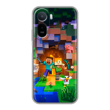 Силиконовый чехол на RedMi A7 Pro с принтом Майнкрафт Minecraft