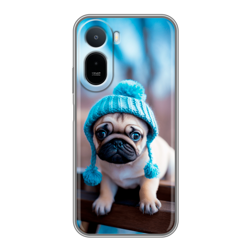 Силиконовый чехол на RedMi A7 Pro с принтом Мопс в шапке Силиконовый чехол на RedMi A7 Pro с принтом Мопс в шапке