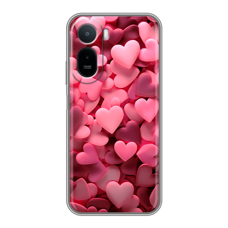 Силиконовый чехол на RedMi A7 Pro с принтом розовые сердечки Силиконовый чехол на RedMi A7 Pro с принтом розовые сердечки
